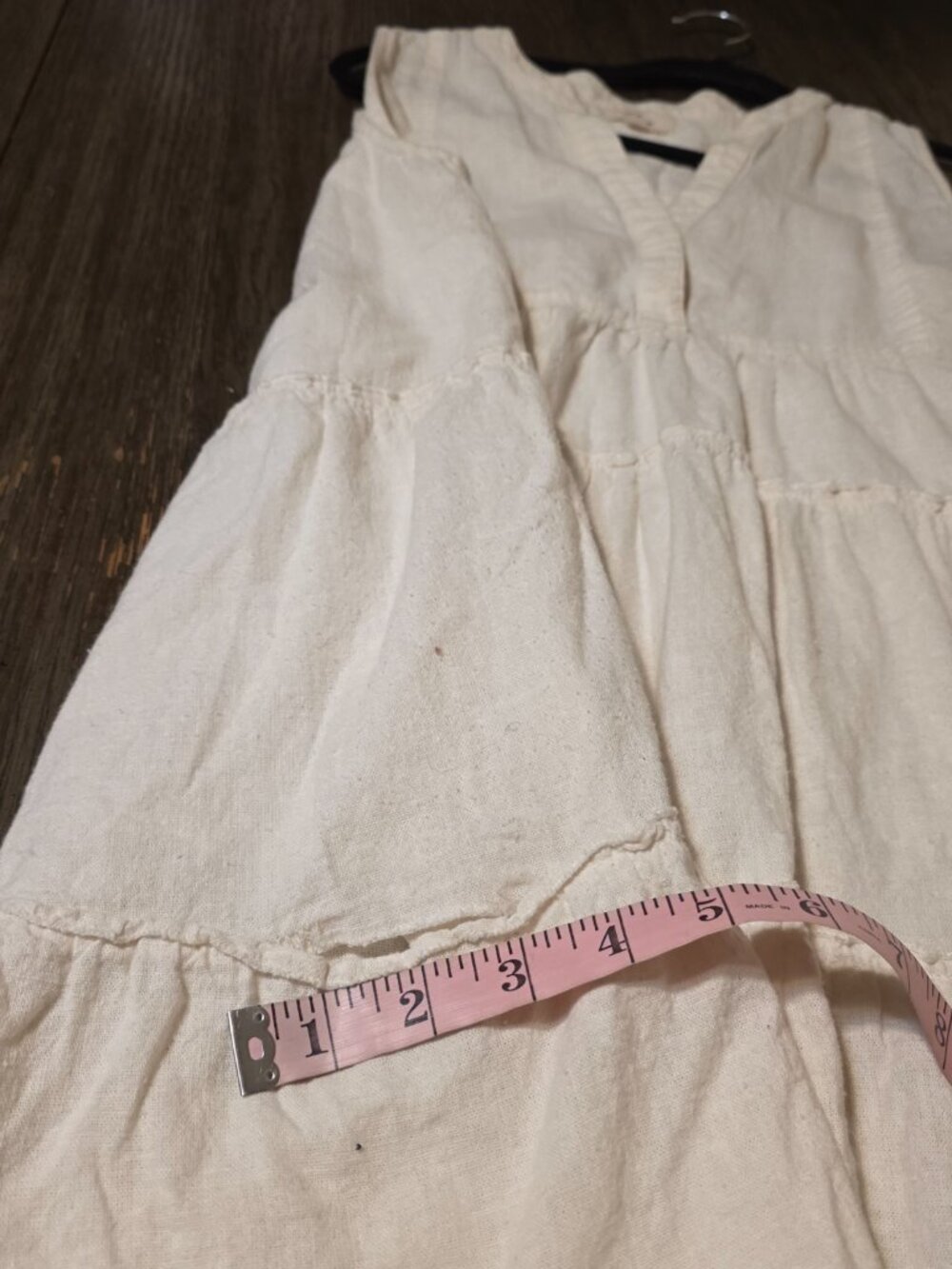 White Tunic Dress Large Sleeveless A Line Boho Beach Cover Up Flawed - Picture 6 of 13